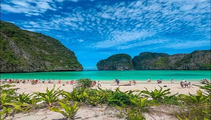 The scenic view of Maya Bay in Thailand.
