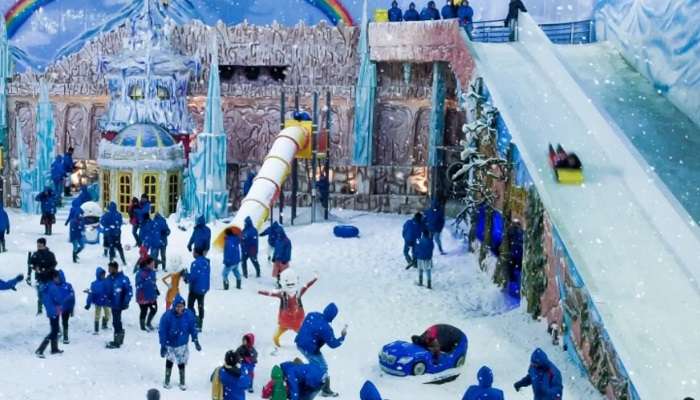 Play with snow at Snow city
