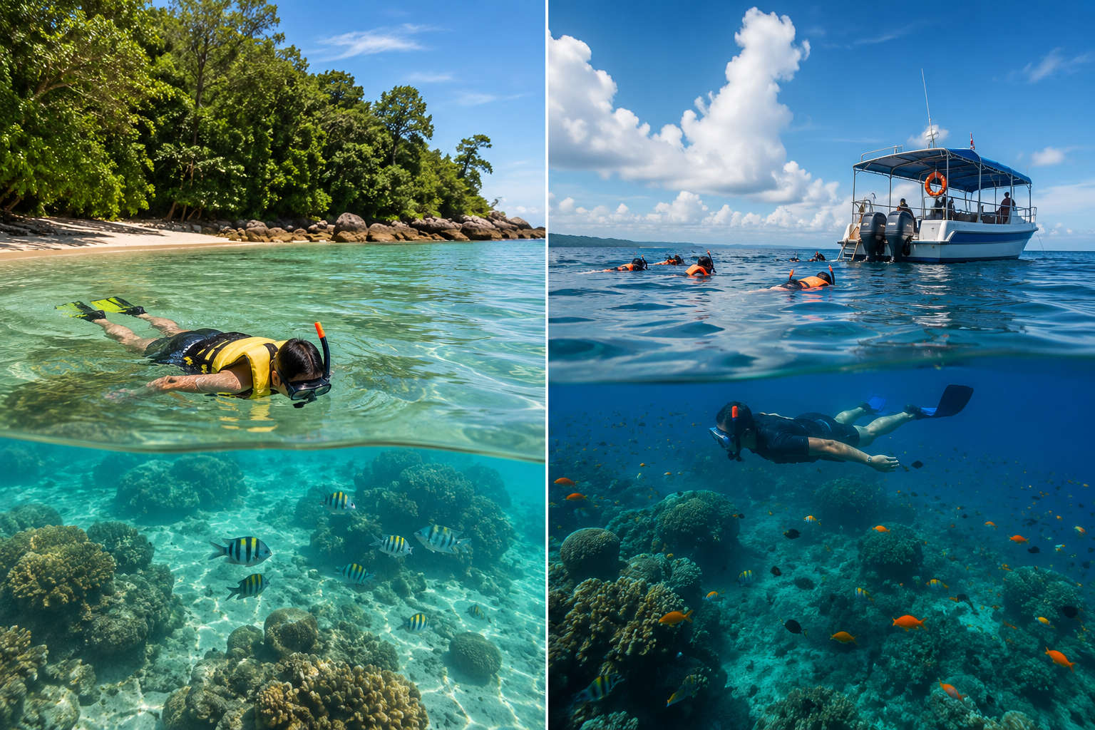 Shore Snorkeling vs Boat Snorkeling in Andaman 