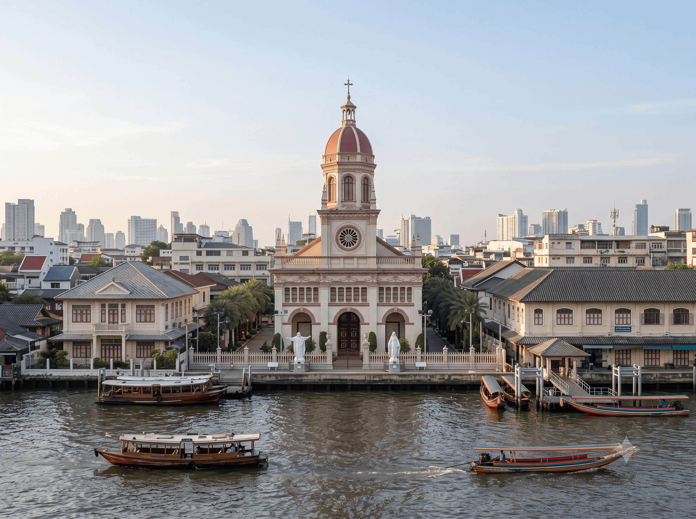 Historic riverside Santa Cruz Church in the Kudi Chin quarter, Bangkok, Thailand
Note: confirmed: Santa Cruz Church