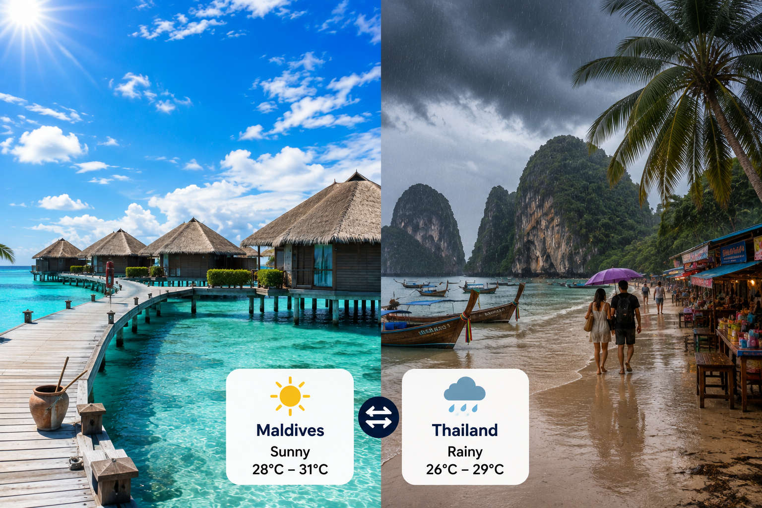 Best Time to Visit: Maldives vs Thailand