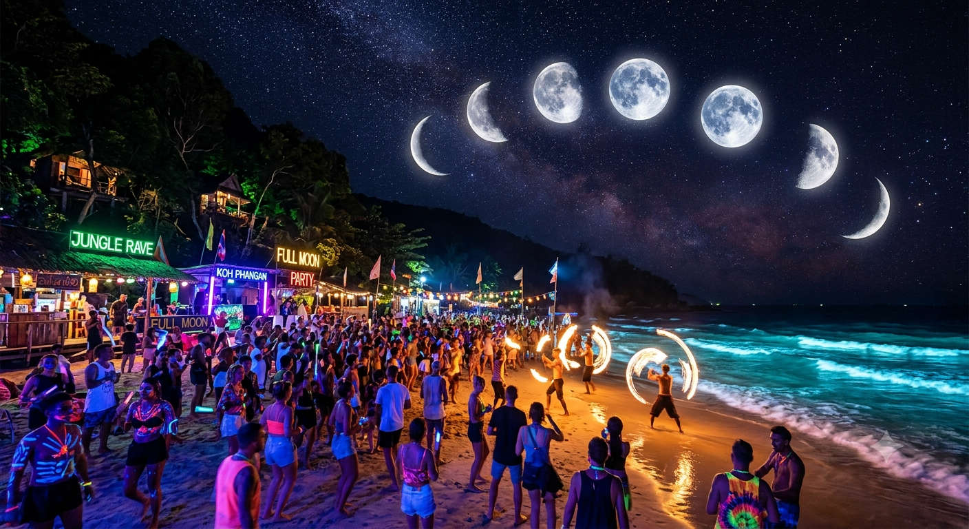 Full Moon, Half Moon, Black Moon and the Jungle Parties