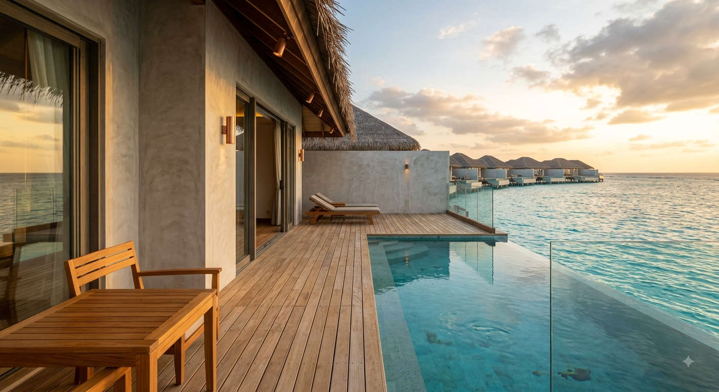 Maldives the overwater-villa finish