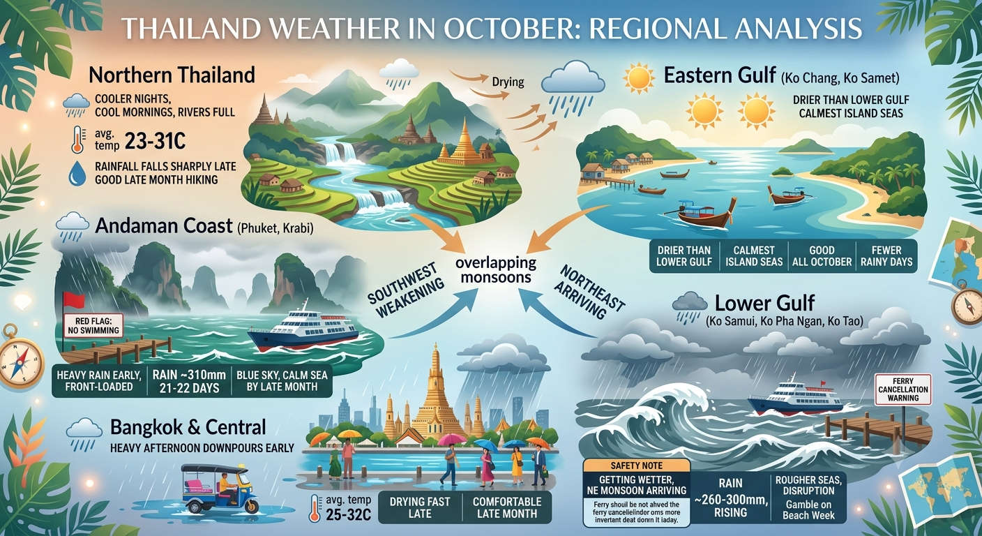 Thailand Weather in October by Region 