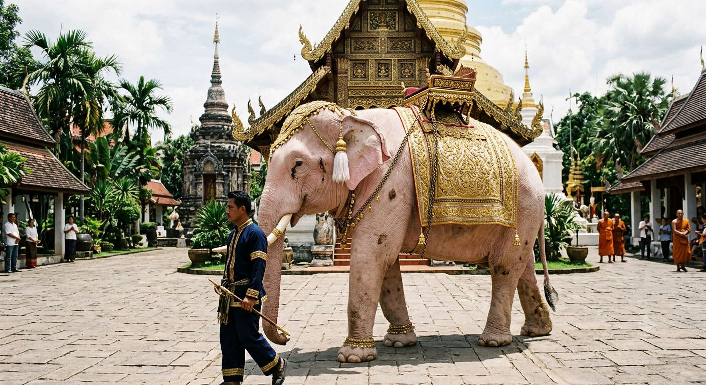 White elephant in Thailand