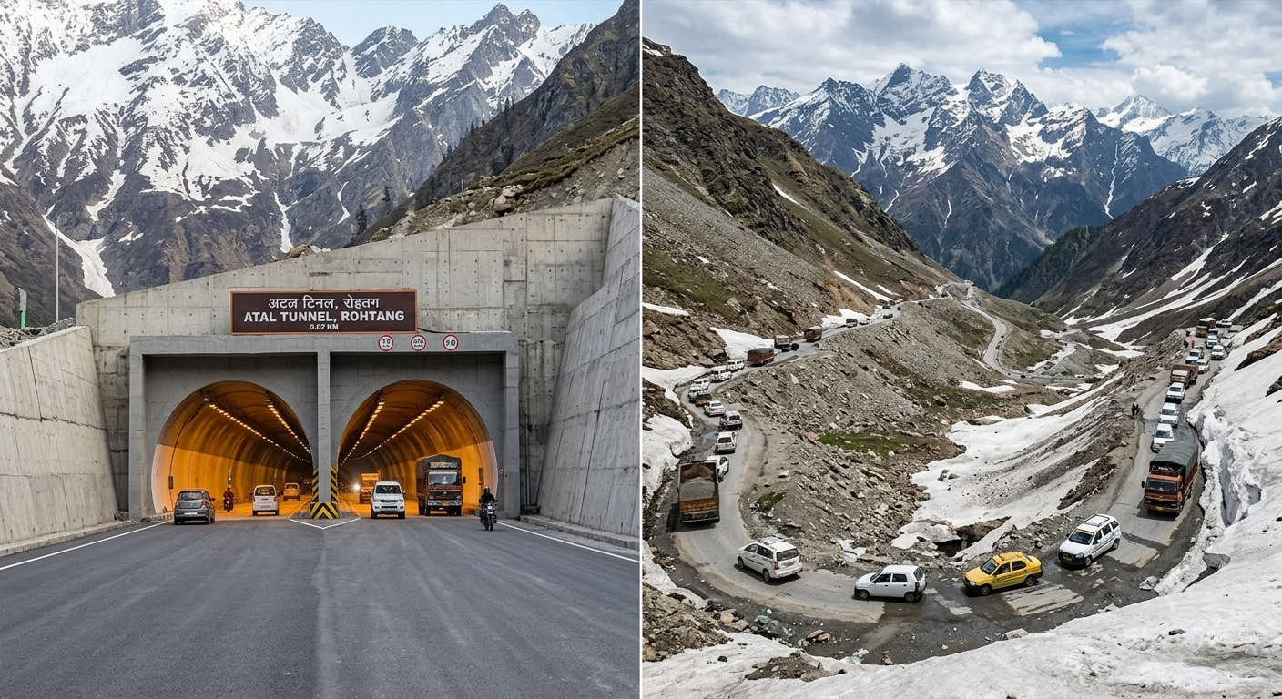 atal tunnel vs rohtang pass