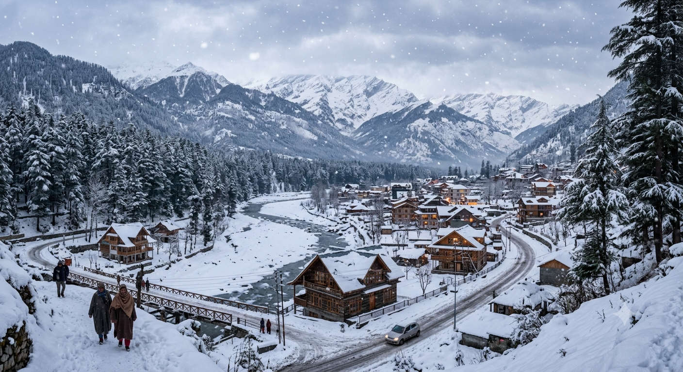 snow in manali