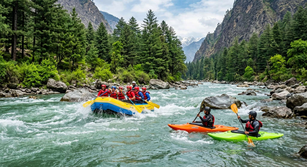 On the water rafting and kayaking near Kasol