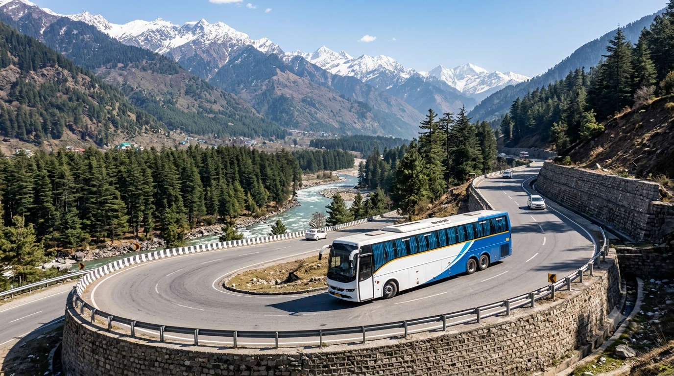 bus on manali highway