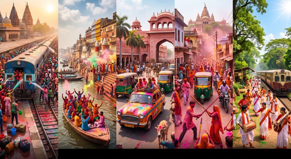 Top 5 Cities for Holi and How to Reach Them