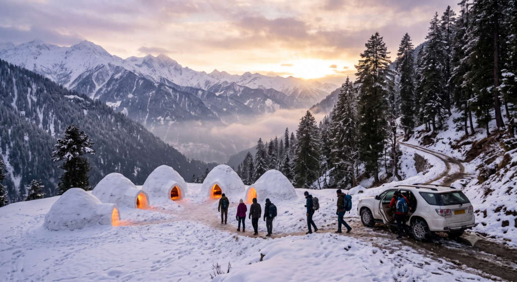 Where is the igloo stay and how to reach Sethan